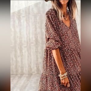Boho, summer vibes, 3/4 sleeve dress